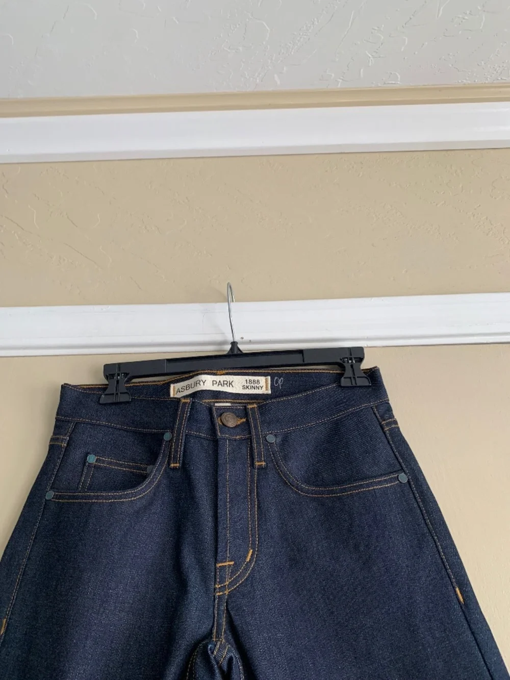 Asbury Park 1888 Skinny Button Fly Jeans Dark Wash Denim Made in USA 28x34